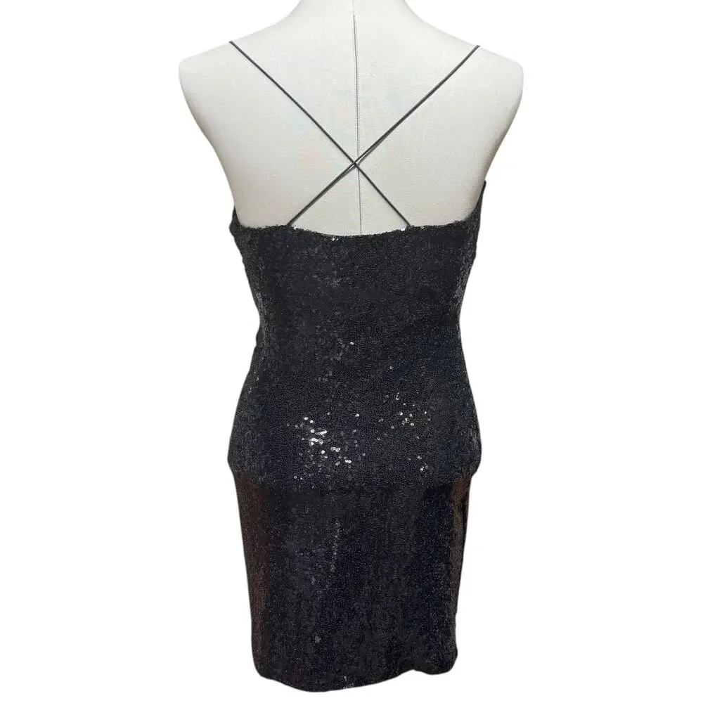 Windsor 05001-0522 Sequin Mini Dress Black Small